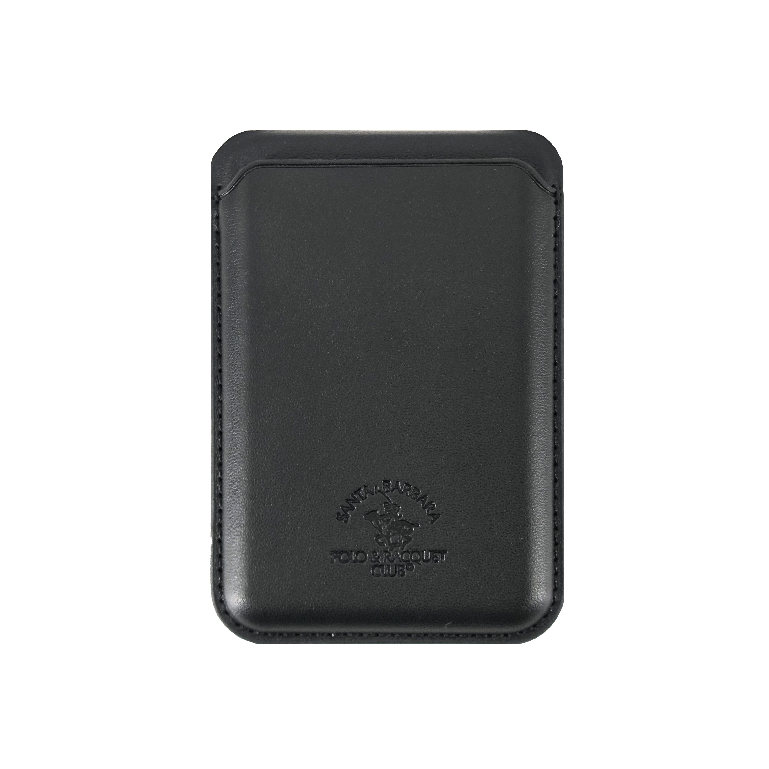 Santa Barbara Polo Raquet Club Avery Series MagSafe PU Leather Card Wallet with Convertible Stand (BLACK)