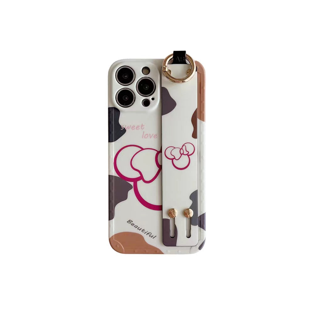Cartoon Designer Silicon Strap Holder Case for iPhone  14 Pro