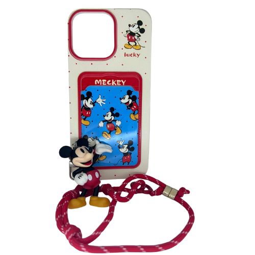 Cute Cartoon Character Card Holder PhAone Case with Wrist Wrap – Soft Silicone Protection