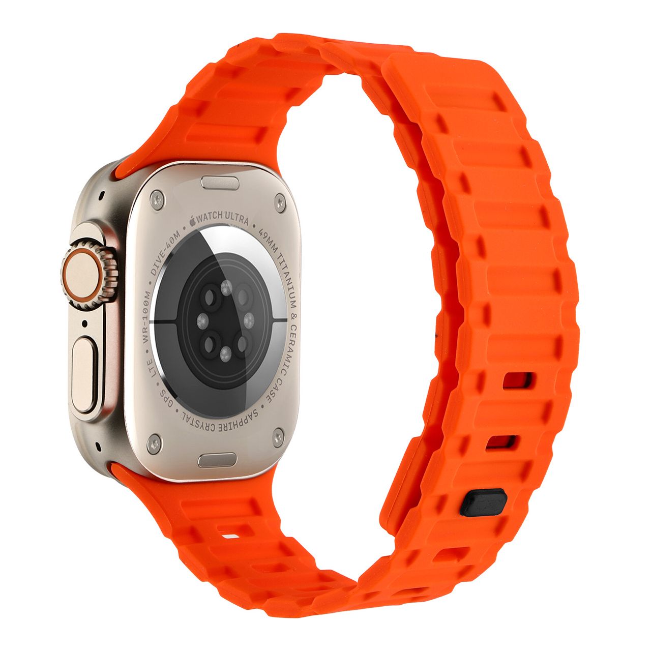 Magnetic Silicon Watch Band for iWatch 42/44/45 & 49 mm  (Orange)
