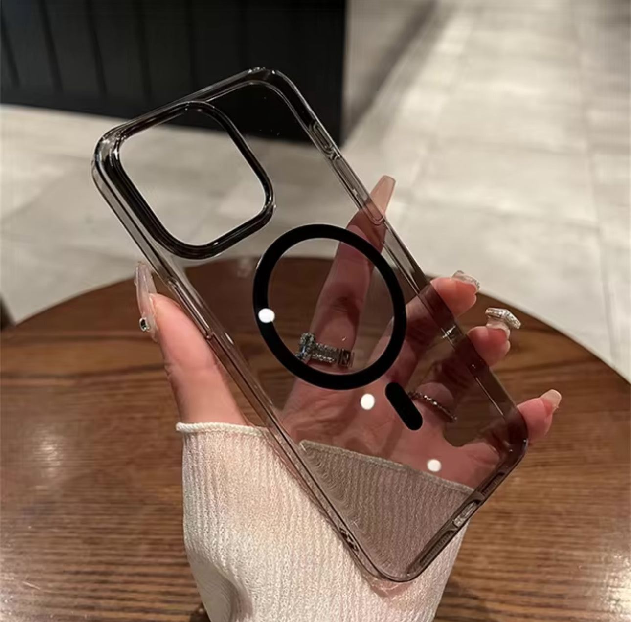 Ultra   Thin   Anti   Yellow   Transparent   Hard   Pc   MagSafe   Compatible   Case   For   iPhone   16   Pro   Max   (smoke   Grey) for iPhone         16         Pro         Max by Covermeup