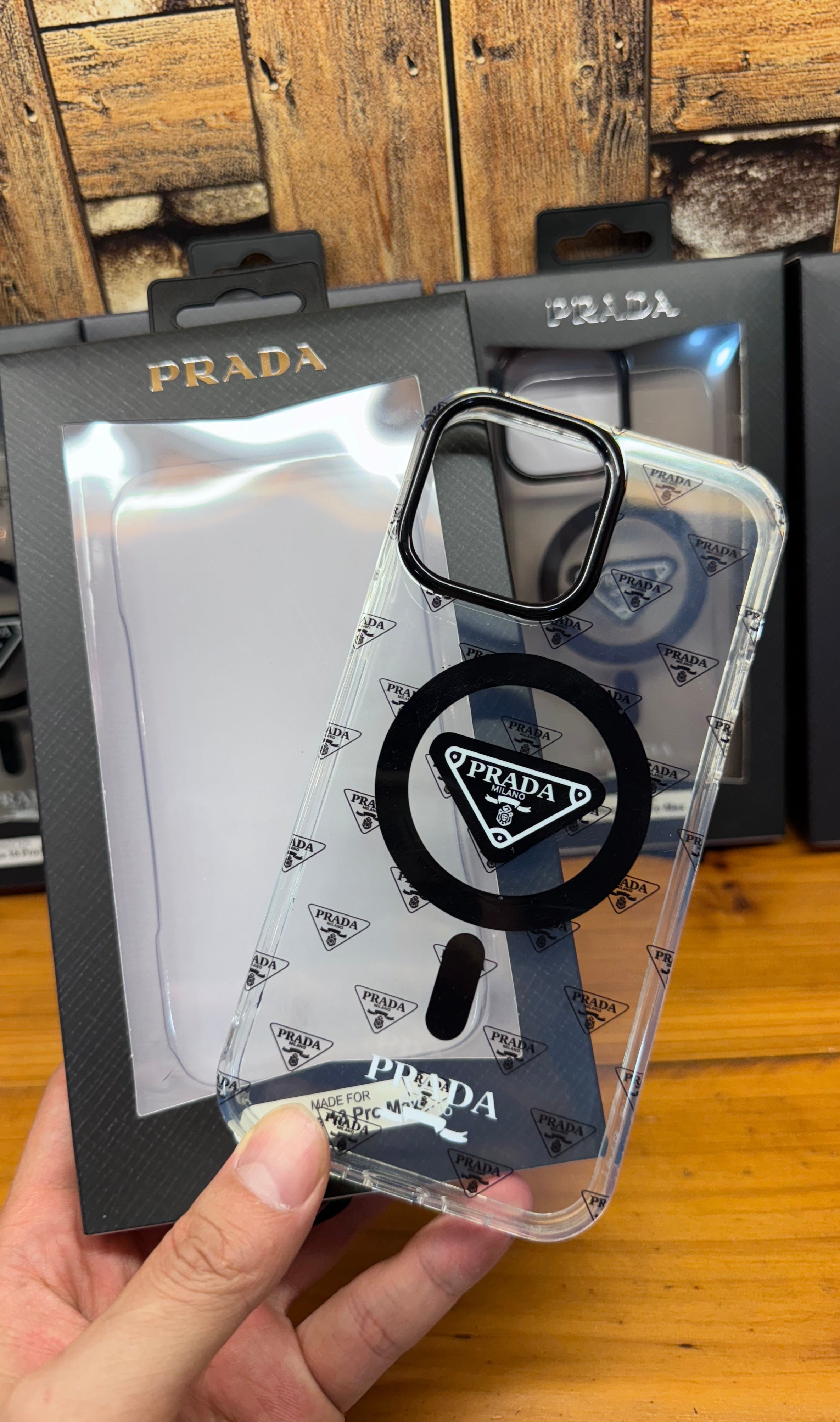 Luxury Branded Transparent Magsafe Case for iPhone 16 (Transparent)