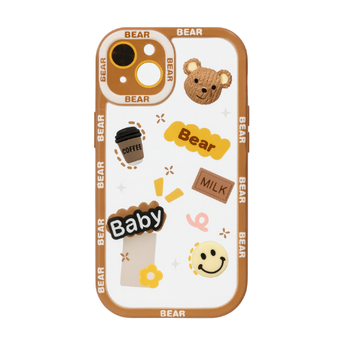 Cute 3D Coffee and Bear Case for iPhone