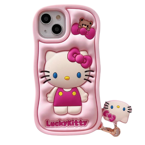 Cute Lucky Kitty-Inspired 3D Cartoon Shockproof Silicone Case – Soft Protective Cover