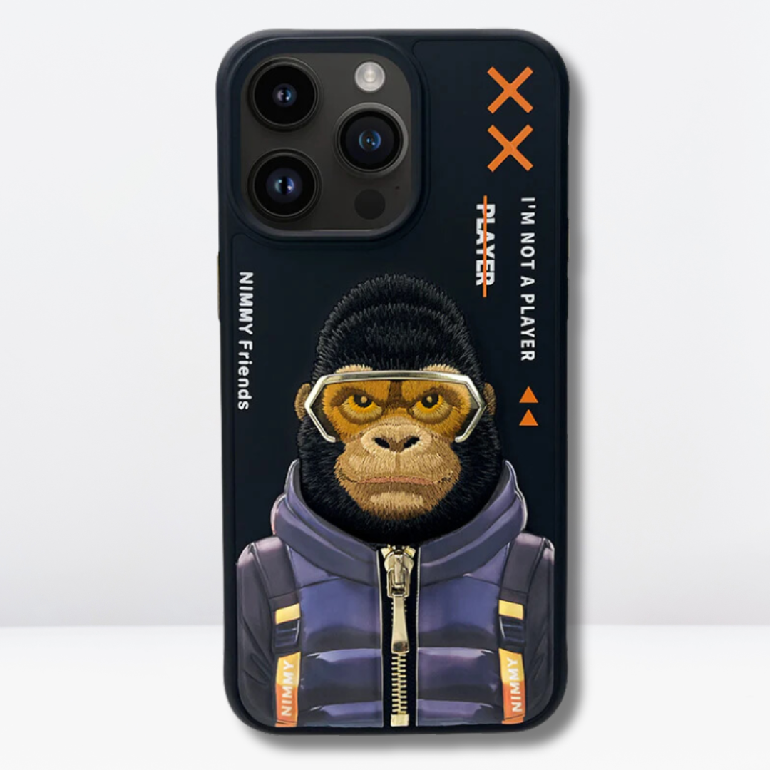 Nimmy Cool winter Jacket & 3D Embroidery Case for iPhone 14 Pro