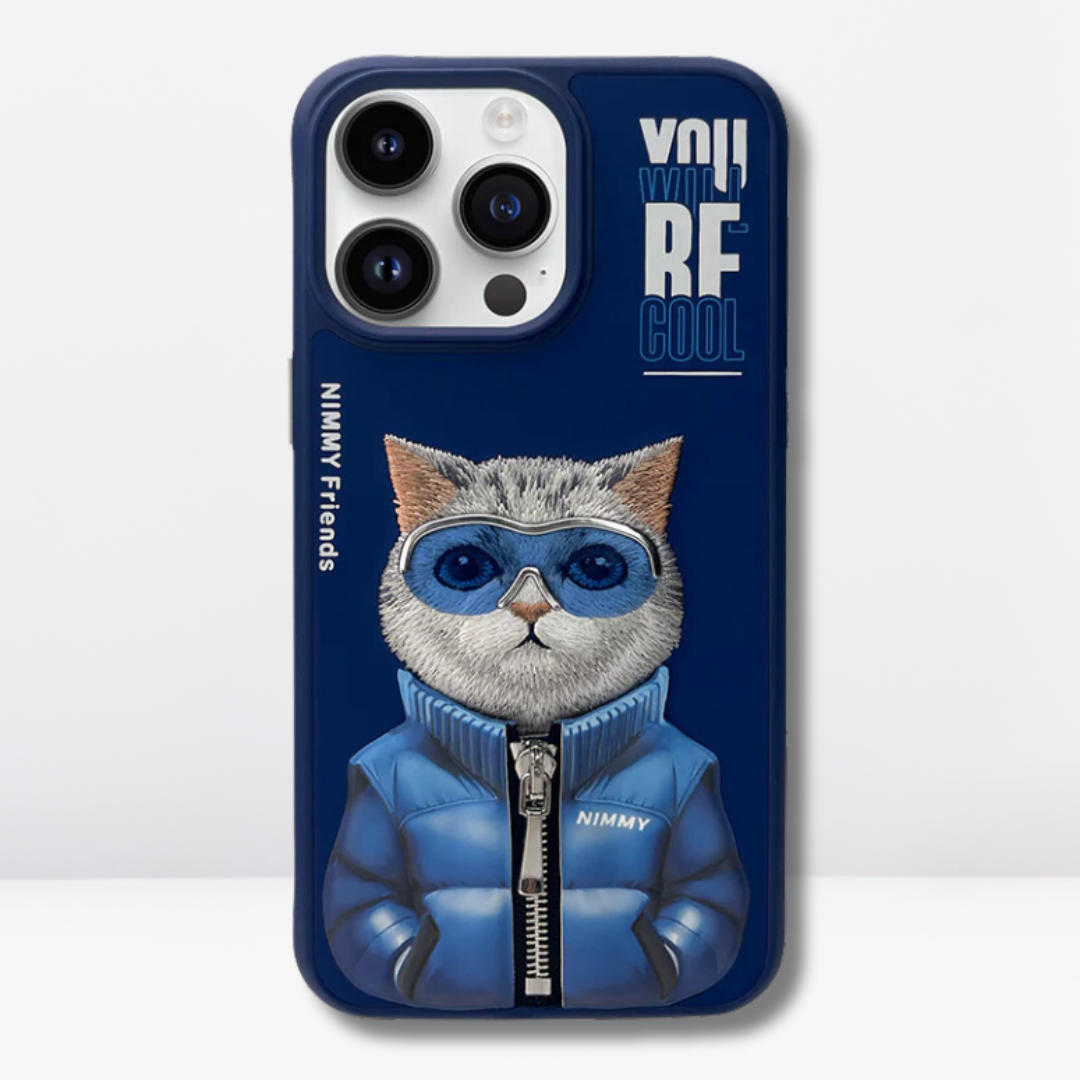 Nimmy Cool winter Jacket & 3D Embroidery Case for iPhone 14 Pro