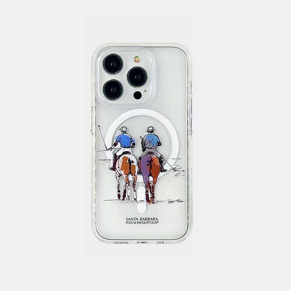 Santa Barbara Polo Willie Series Transparent Designer Magsafe Cover for iPhone 15 Pro Max (Transparent)