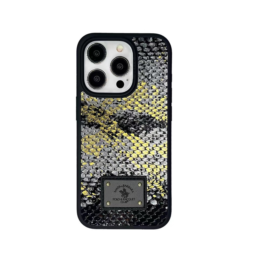 Polo Sagar Series Genuine Santa Barbara Leather Case for iPhone 15 Pro Max  (Black)