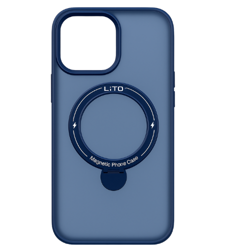 LITO Magnetic Case for iPhone – Matte Shockproof MagSafe Cover with Ring Stand