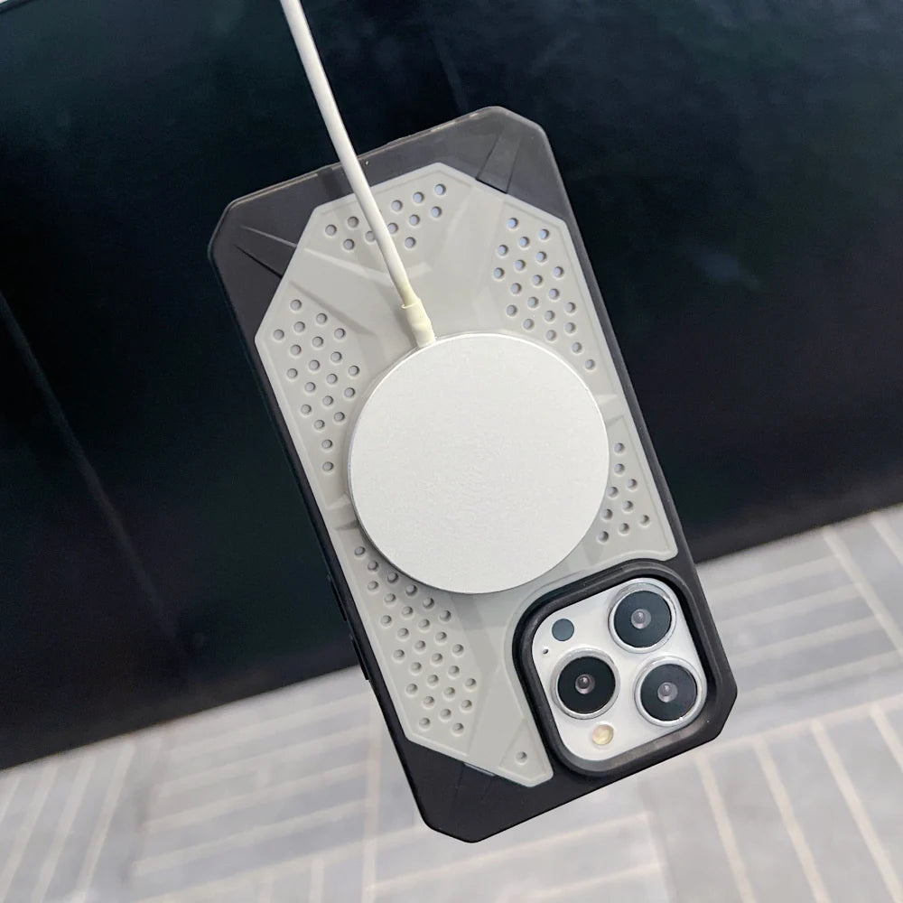 Protective Apple iPhone Back Cover - Heat Dissipation Hole Cooling Down Magsafe Phone Case for iPhone