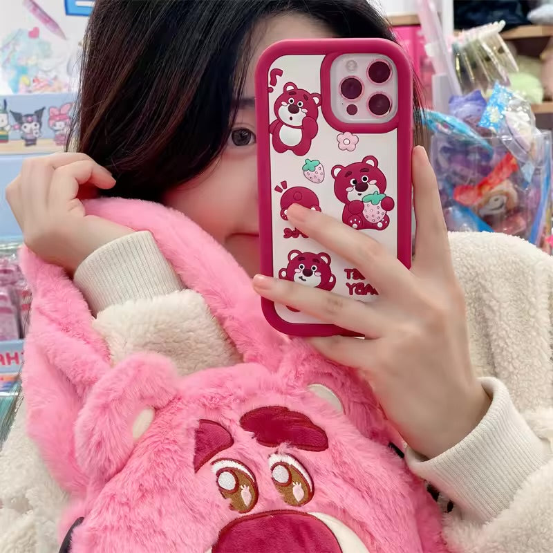 Cute Cartoon 3D Character Design Girly Cases for Girls Boys Women Teens Fun Cool Funny Silicone Soft Shockproof Cover for iPhone, Maroon
