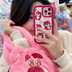 Protective Apple iPhone Back Cover - Cute Cartoon 3D Character Design Girly Cases for Girls Boys Women Teens Fun Cool Funny Silicone Soft Shockproof Cover for iPhone, Maroon - Style 2
