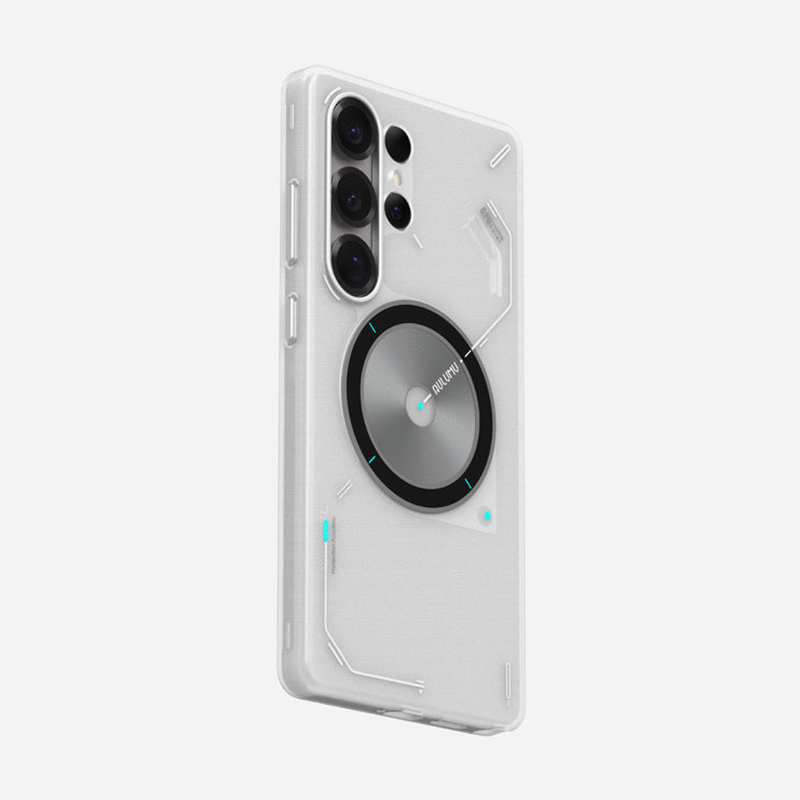 Aulumu S25 Frosted Case for Samsung Galaxy S25 Ultra | Subtle Glow-in-the -Dark | Translucent Gray & White | Magnetic