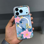 LUXO MAGSAFE CASE - PINK BLUE FLOWERS ( No. 4062 ) Mobile Case by CoverMeUp