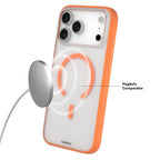 YOUNGKIT Clear Series Frosted Magsafe Shockproof TPU PC Phone Back Cover for iPhone 17 ProMax / 18 Pro Max - Orange
