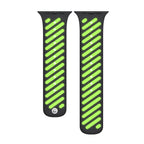 Double Colour Striped Magnetic Silicon Watch Band 44/45/46mm & 49mm (Green/Black)