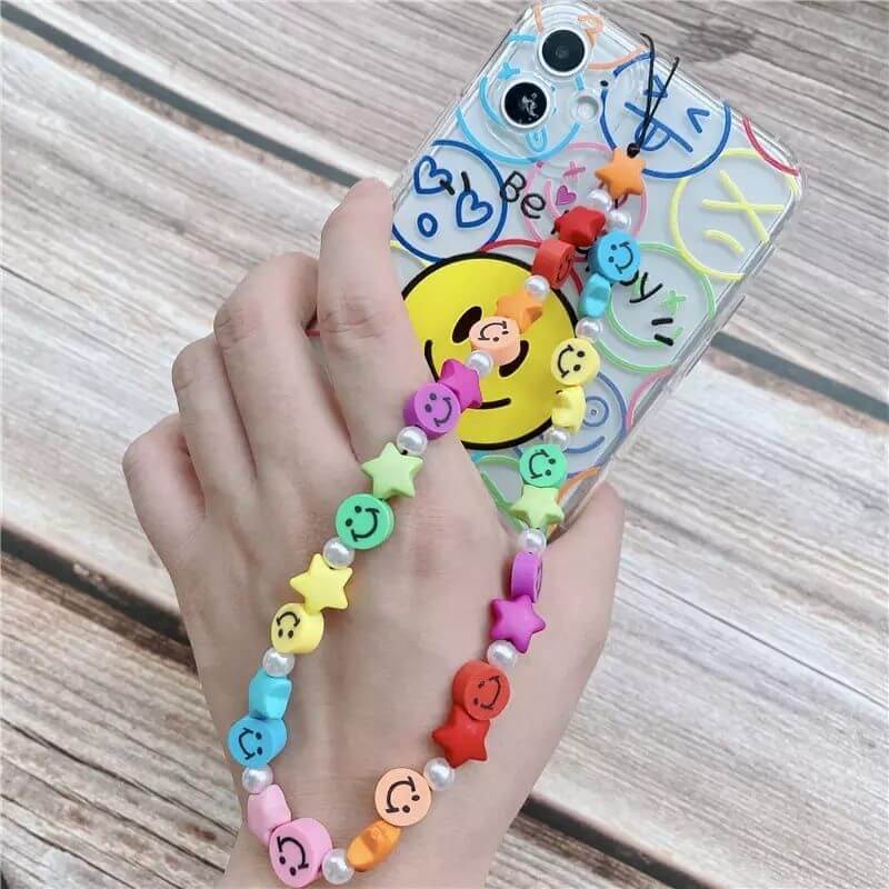 Rainbow Smiley Charms Hanging Custom Slim Soft Case Mobile Case by CoverMeUp