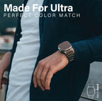 Titanium Apple Watch Metal Chain for 44/45/46mm &49mm (Ultra) (Natural Titanium) Mobile Case by CoverMeUp - Style 5