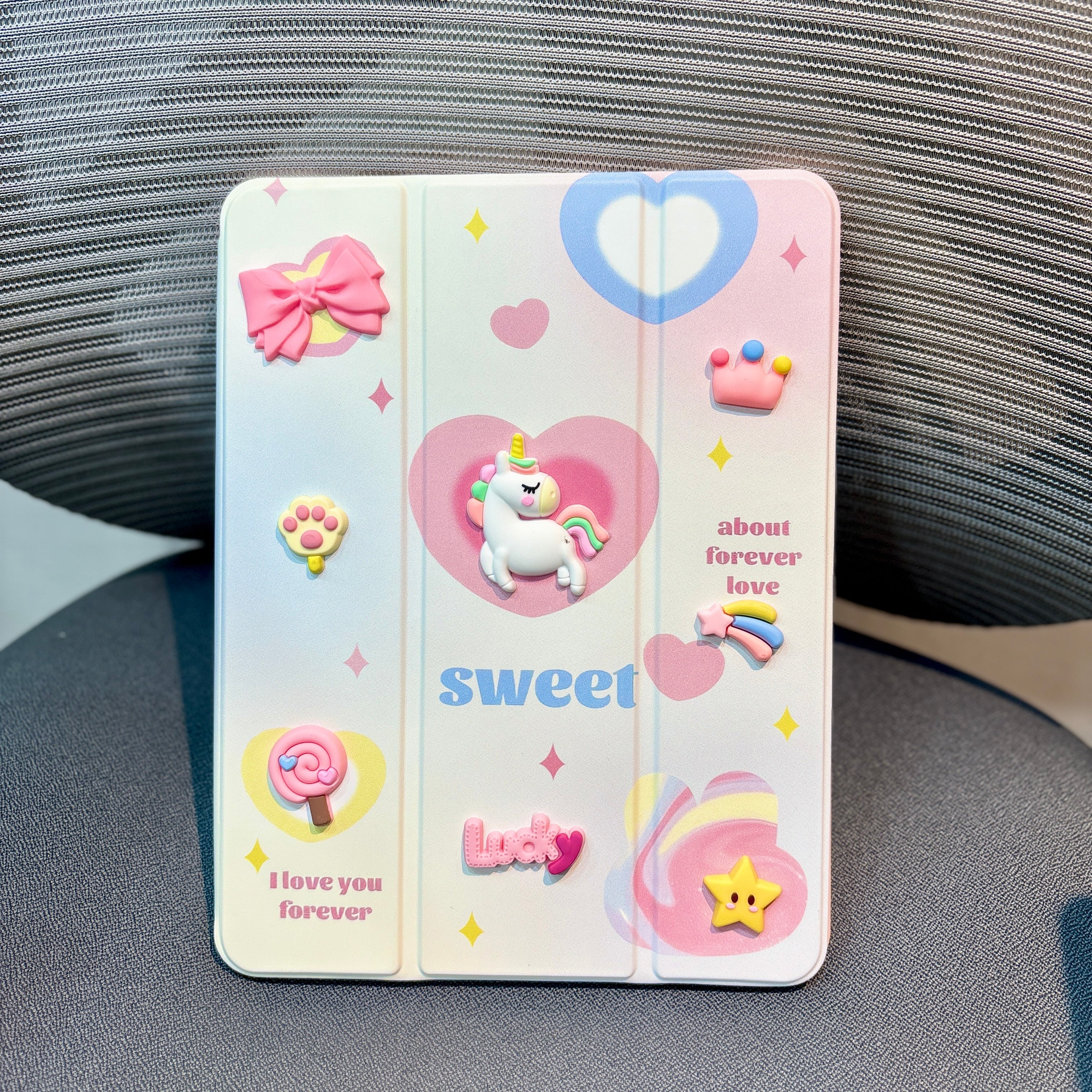 Unicorn - 3D Cartoon Printed iPad Case