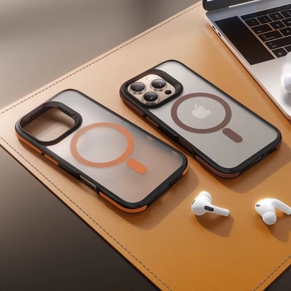 Protective Apple iPhone Back Cover - Tinted Matte Hard Magsafe Case with Color Border for iPhone - Style 5