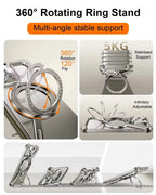 Protective Apple iPhone Back Cover - Z Shaped Metal Magsafe Bumper Case with Stand for iPhone - Style 7
