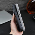 Protective Apple iPhone Back Cover - Premium Carbon Case for iPhone 16 Grey - Style 2