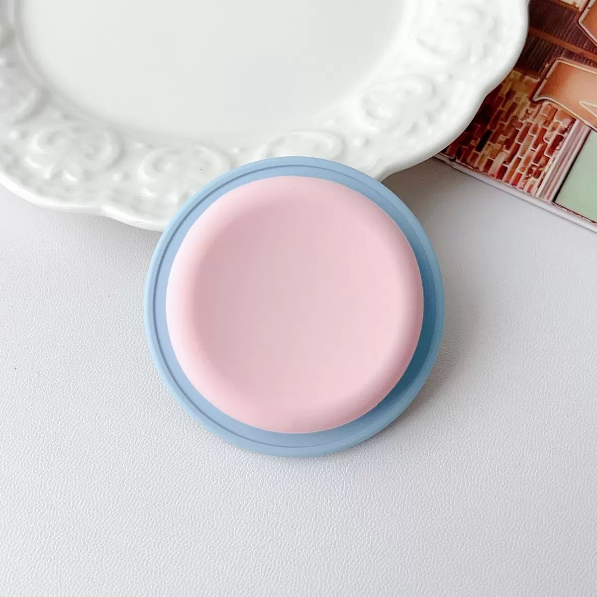 Plain Silicon Magsafe Pop Socket (Pink/Blue)