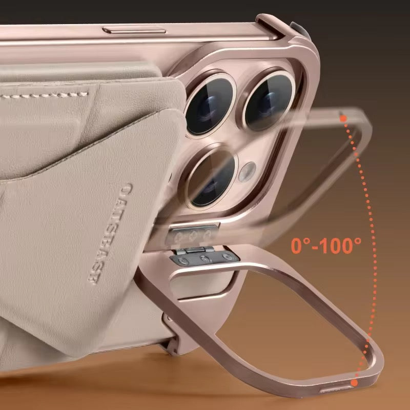 Protective Apple iPhone Back Cover - All-in-One - Leather & Metal MagSafe iPhone Case - Style 4