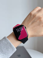 New Style Dual Colour Silicon Watch Band 44/45/46/49 mm (Black/Pink)