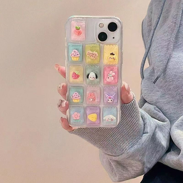 Cute 3D Colorful Cartoon Transparent Case for iPhone