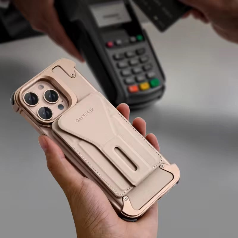 Protective Apple iPhone Back Cover - All-in-One - Leather & Metal MagSafe iPhone Case