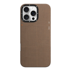 Protective Apple iPhone Back Cover - YOUNGKIT Kevlar 1500D Carbon Fibre Extreme Wing Case for iPhone 16 Pro Max (Desert Titanium)