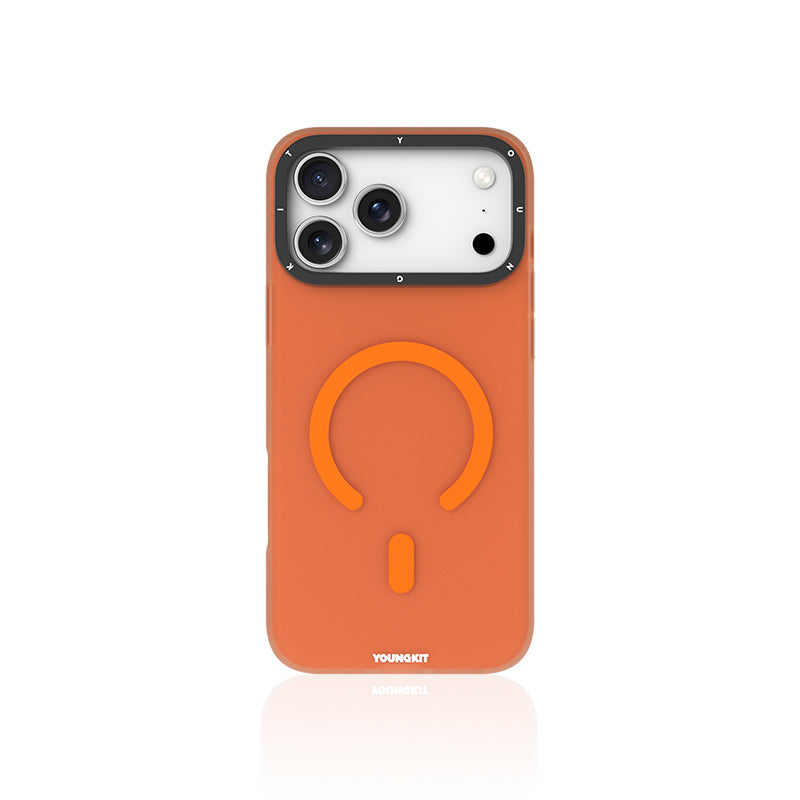 Protective Apple iPhone Back Cover - YOUNGKIT Hidden Sand Series Magsafe Case for iPhone 17 Pro (Orange)