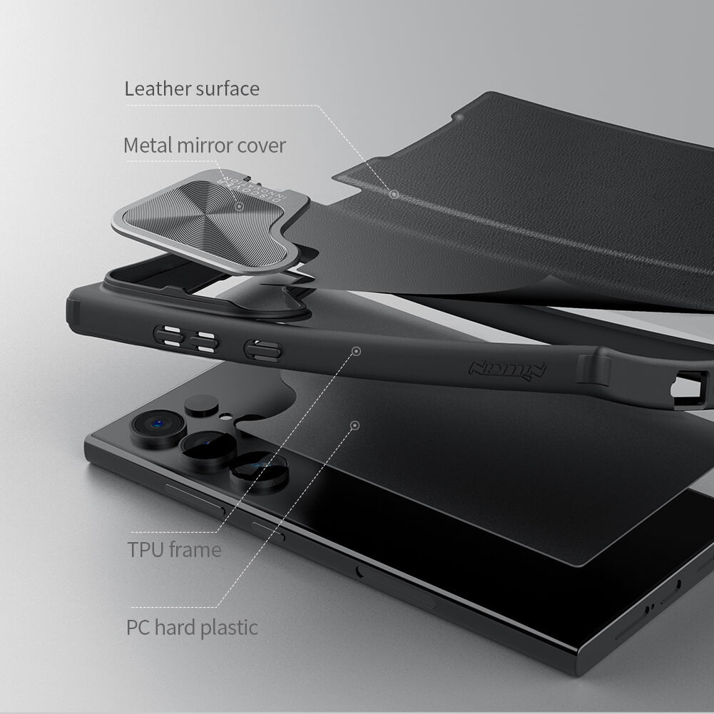 Nillkin Qin Prop Leather Case for Samsung Galaxy S24 Ultra Mobile Case by CoverMeUp - Style 9