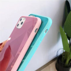 3D Diamond Mirror Glass Case For iPhone XSMax