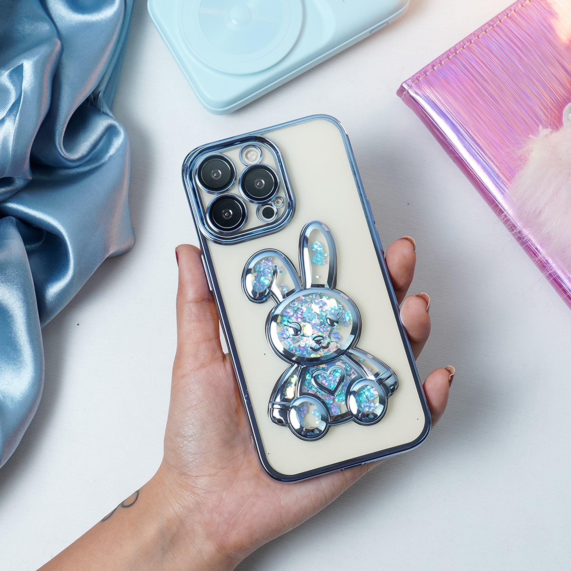 Adorable Rabbit Glitter Transparent Soft Case