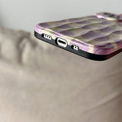 Purple Floral Flowers Textured Soft Silicone iPhone Case