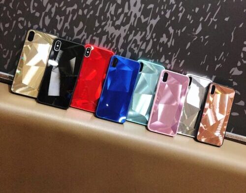 3D Diamond Mirror Glass Case For iPhone XSMax
