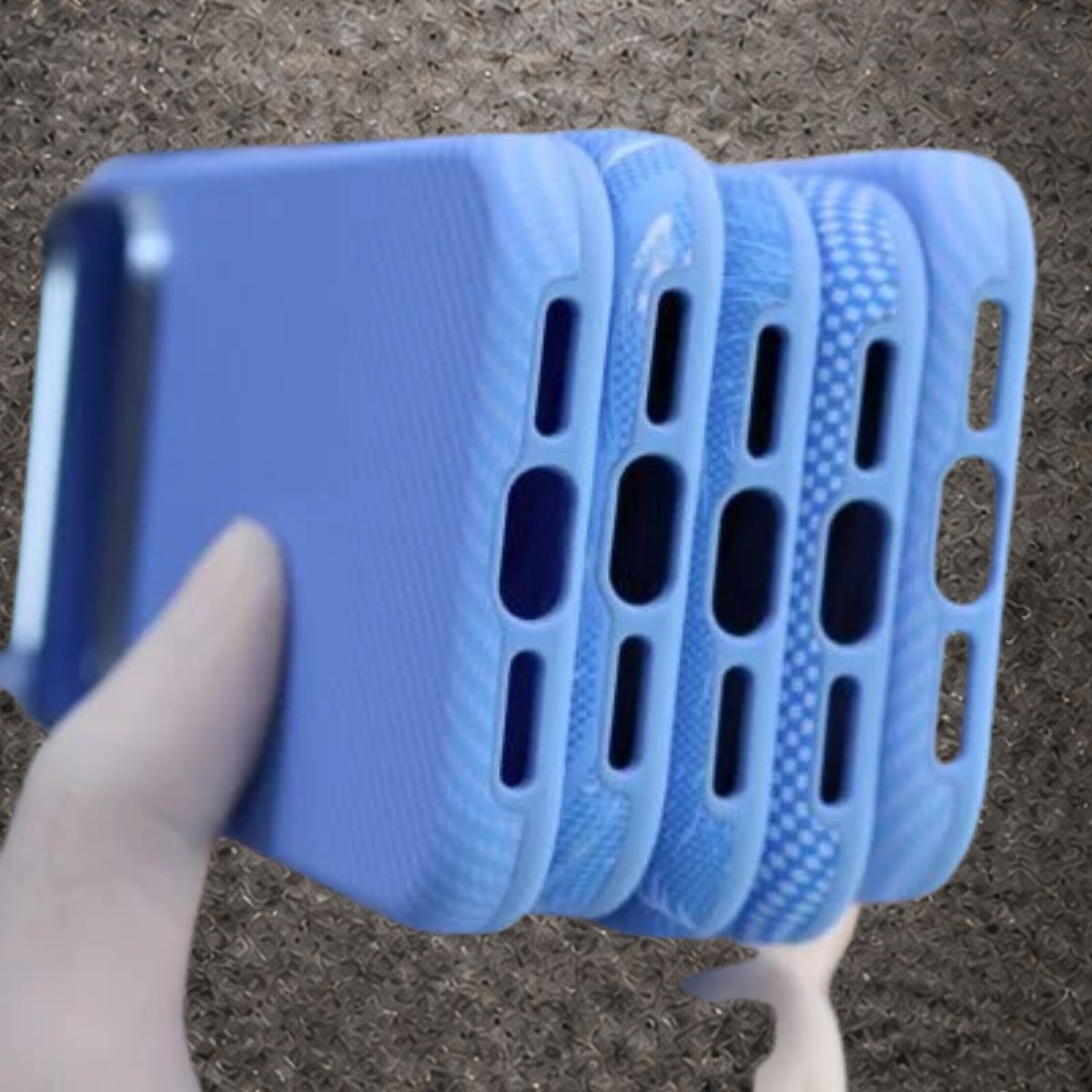 LUXO Hybrid Blue Color Pattern Magsafe Case