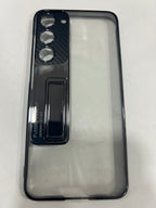 Ultra-Thin Back Case for Samsung Galaxy S23 Plus | Inbuilt Stand Electroplated Edges Full Body Protection Back Cover Mobile Case by CoverMeUp - Style 2