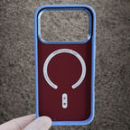 LUXO Hybrid Blue Color Pattern Magsafe Case