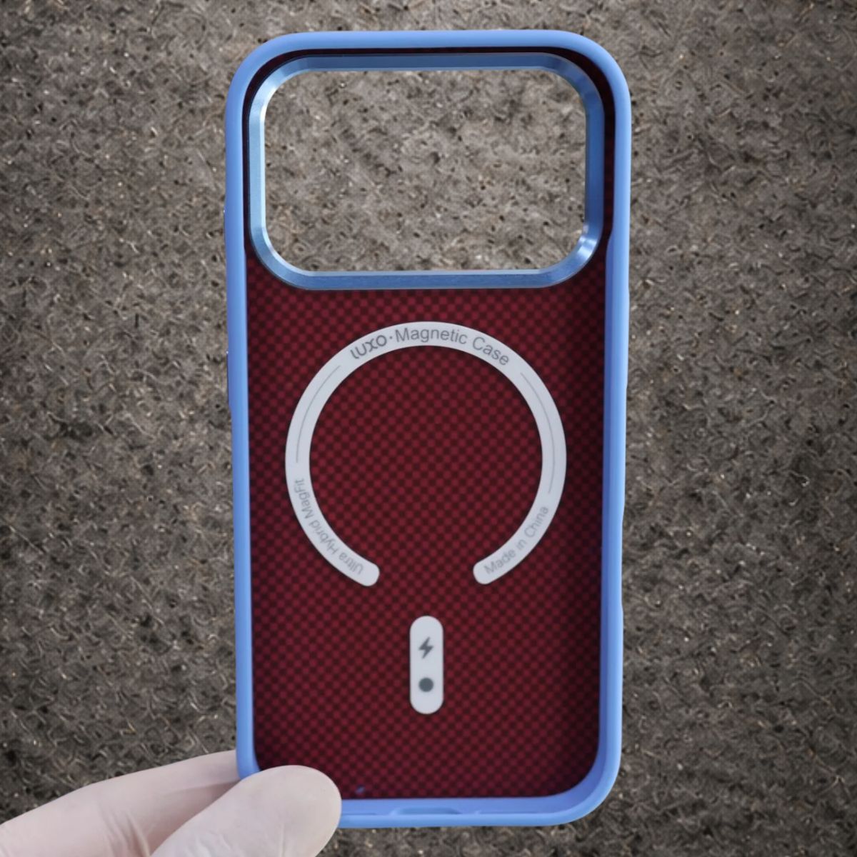 LUXO Hybrid Blue Color Pattern Magsafe Case