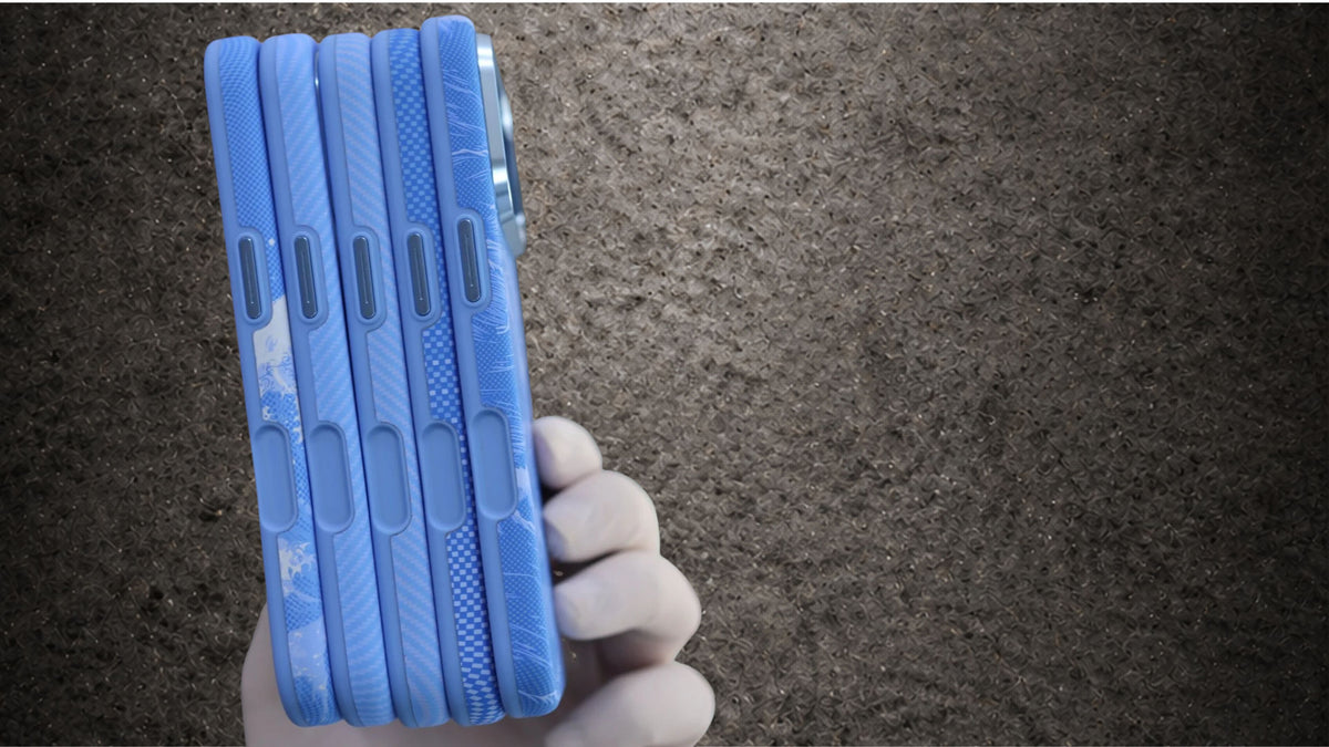 LUXO Hybrid Blue Color Pattern Magsafe Case