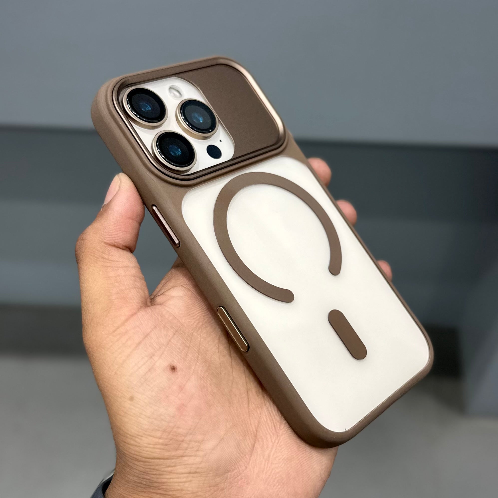 ICON N CLEAR METAL CAM CASE - BROWN ( No. 3419 ) Mobile Case by CoverMeUp - Style 4