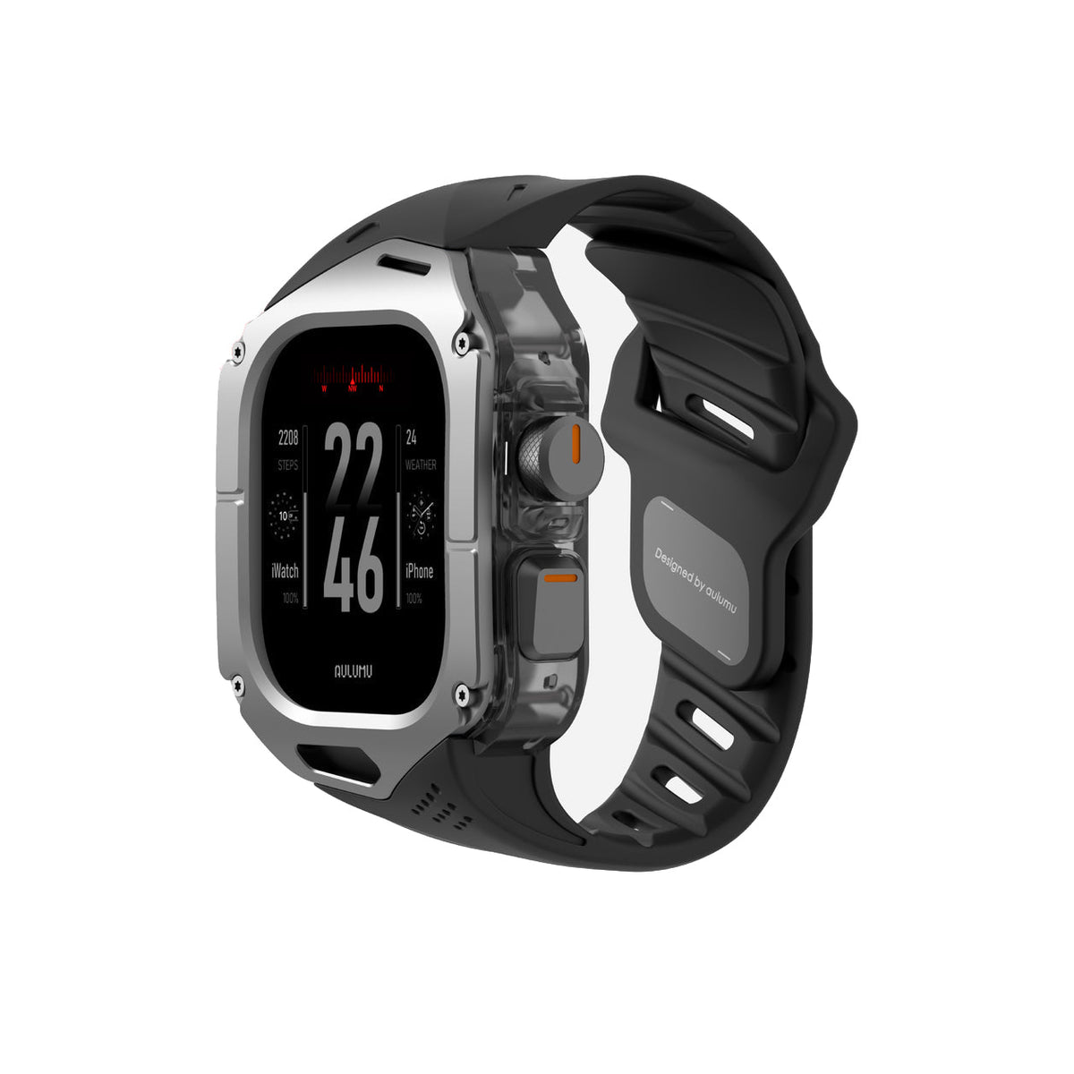 Aulumu A01 Case with Band for Apple Watch Ultra 1/2/3 | Titanium Cover | FKM Band