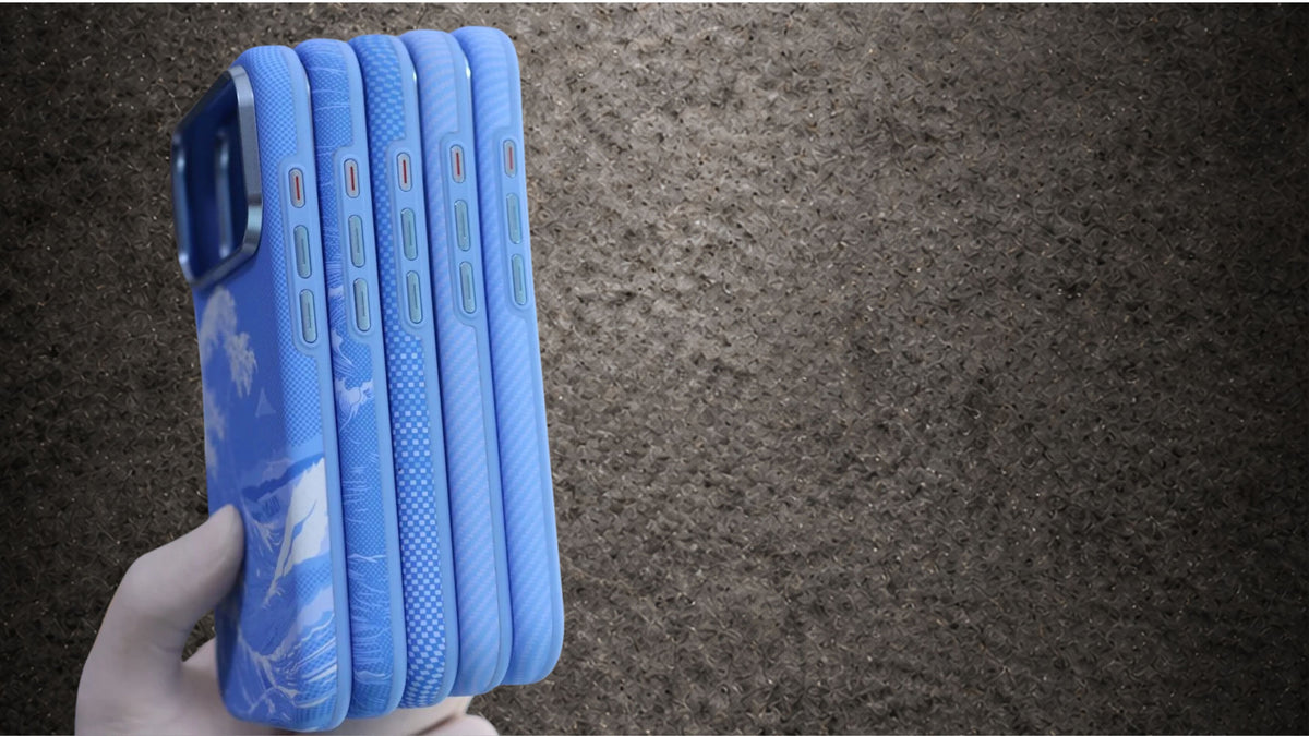 LUXO Hybrid Blue Color Pattern Magsafe Case
