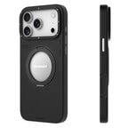 YOUNGKIT Rotating Magsafe Stand Shockproof TPU + PU Leather Phone Back Cover for iPhone 17 ProMax - BLACK