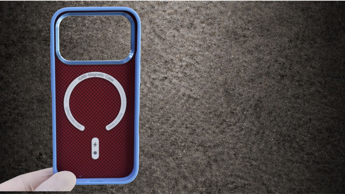 LUXO Hybrid Blue Color Pattern Magsafe Case