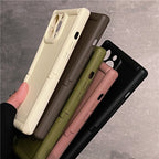 Protective Apple iPhone Back Cover - Square Rubber Bracket Holder Soft Silicone iPhone Case - Style 3