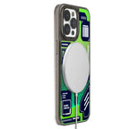 Protective Apple iPhone Back Cover - YOUNGKIT Galactic Luminous Quicksand Night Glow Case for iPhone 15 Pro (Green) - Style 3